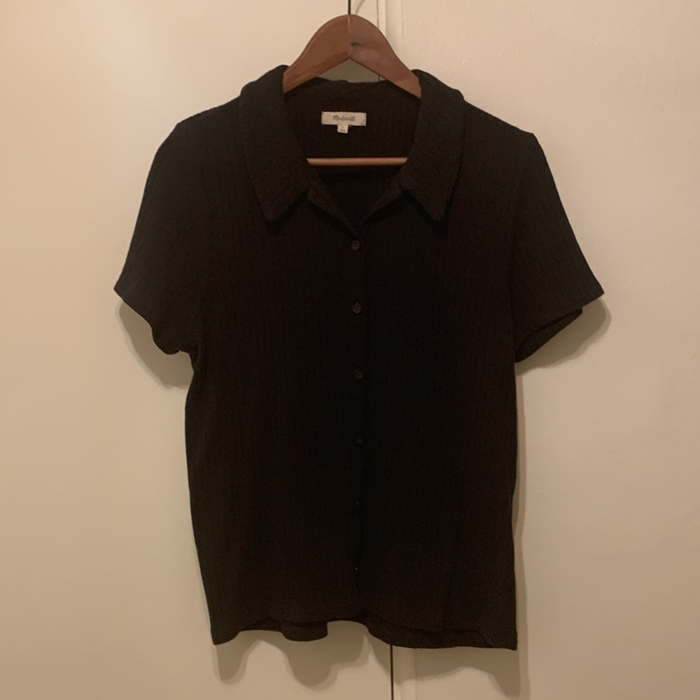 Madewell Ribbed Polo Button-Front Tee - Picture 5 of 7